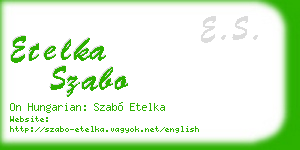 etelka szabo business card